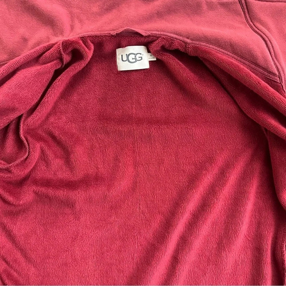 UGG Pauline Double Knit Fleece Jacket Rust Red Medium - Picture 8 of 9